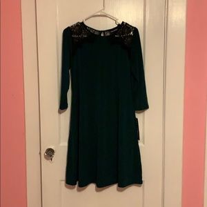 NWT Green dress with black lace